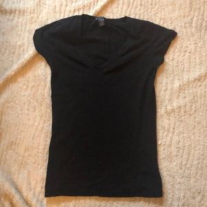 Black cotton v-neck